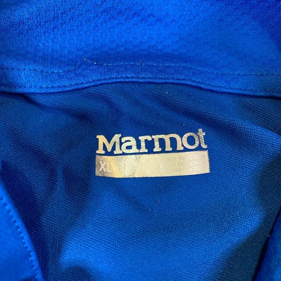 Marmot Lightweight 1/4 Zip Pullover Running Hiking Long Sleeve Shirt Blue XL - Picture 5 of 7